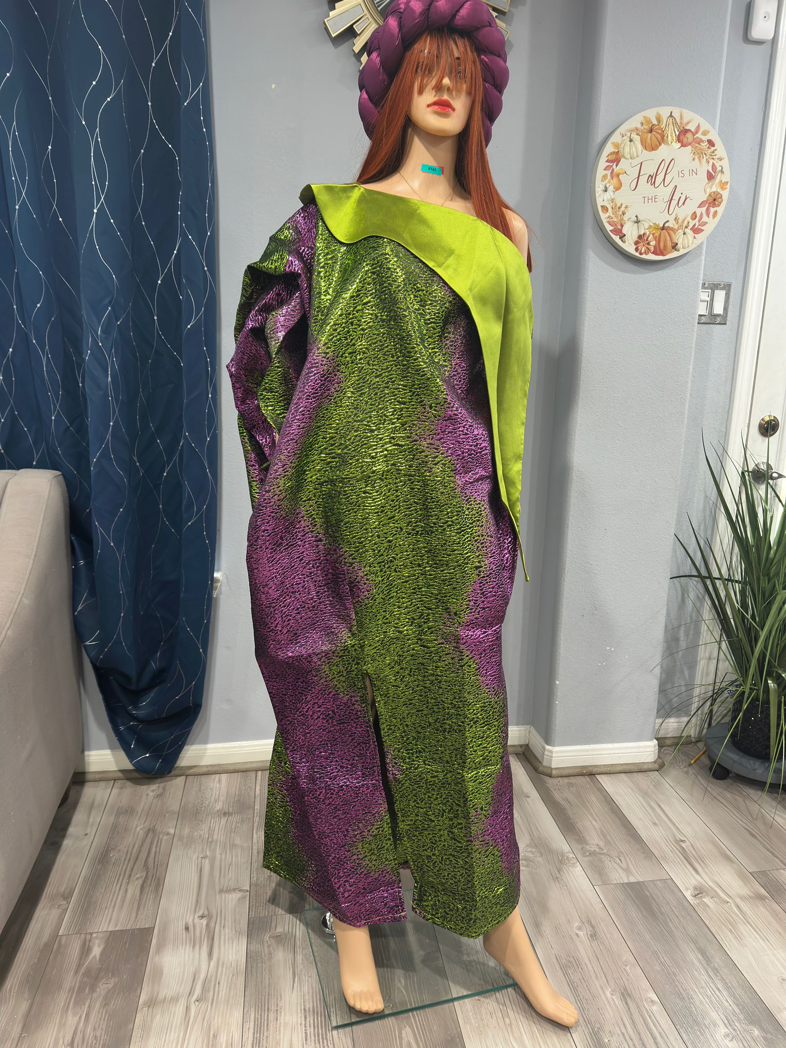 Rich Aunty Swaggerlicious Two-colored Mikado & Brocade Maxidress
