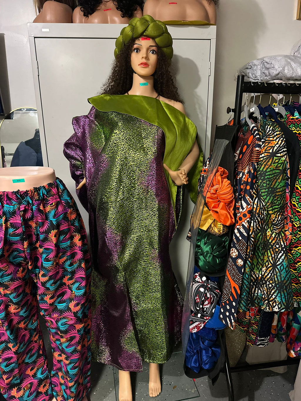 Rich Aunty Swaggerlicious Two-colored Mikado & Brocade Maxidress