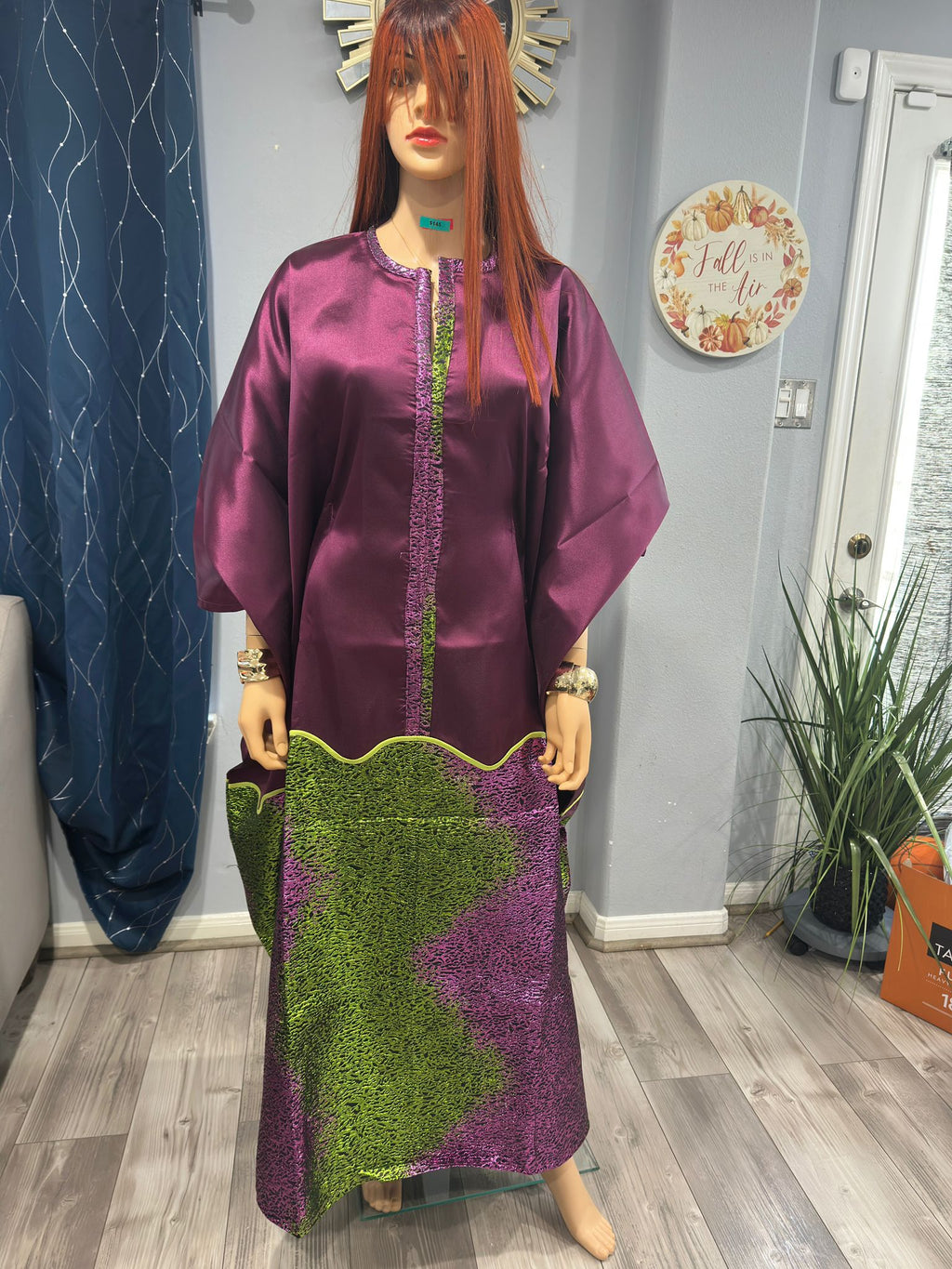 Rich Aunty Swaggerlicious Two-colored Mikado & Brocade Maxidress