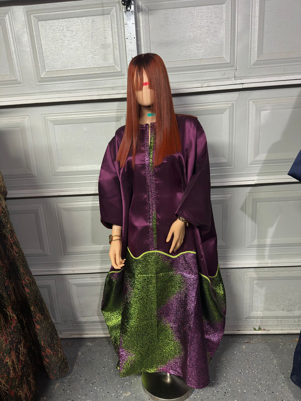 Rich Aunty Swaggerlicious Two-colored Mikado & Brocade Maxidress