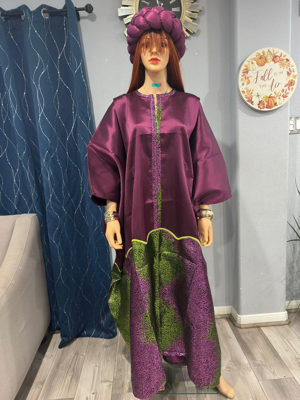 Rich Aunty Swaggerlicious Two-colored Mikado & Brocade Maxidress